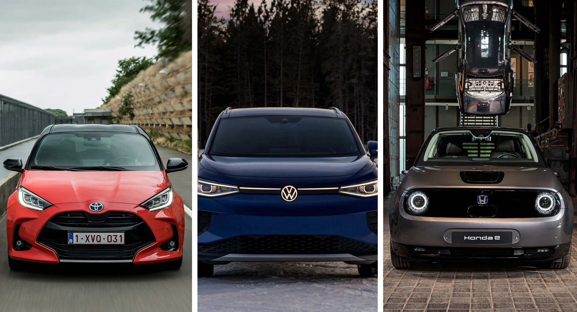 Honda E, Toyota Yaris и VW ID.4